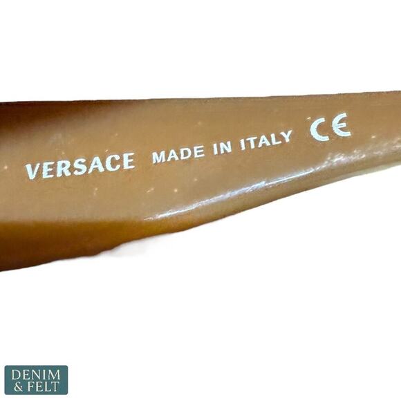 Versace 2072-B 1052/13 Shield Sunglasses Brown Gold Greca Logo Italy 120mm - Picture 12 of 15